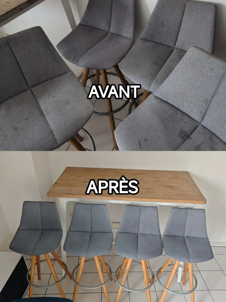 Nettoyage chaises à Aucamville — avant/après Clean&Fresh